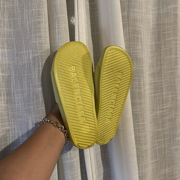 BALENCIAGA Smooth Rubber Logo Bi-Color Womens Pool Slide Size 9 PRICE FIRMMMMM - Picture 7 of 9
